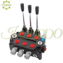 3Spool 25GPM 3000PSI Monoblock Hydraulic Directional Control Valve Double Acting