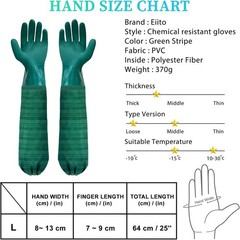 Extra Long 26 Rubber Pond Gloves Chemical Resistant Gloves PVC Reusable