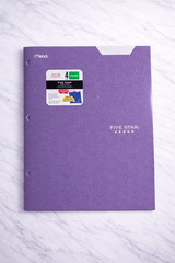 Five Star 4-Pocket Folder w/ Tabs – Assorted Colors – Mead Durable School Folder