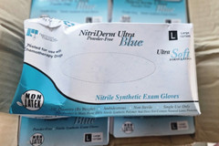 Gloves NITRIDERM BLUE NITRILE, LARGE, 100/BOX x 10 BOXES (1000) 157300 **see