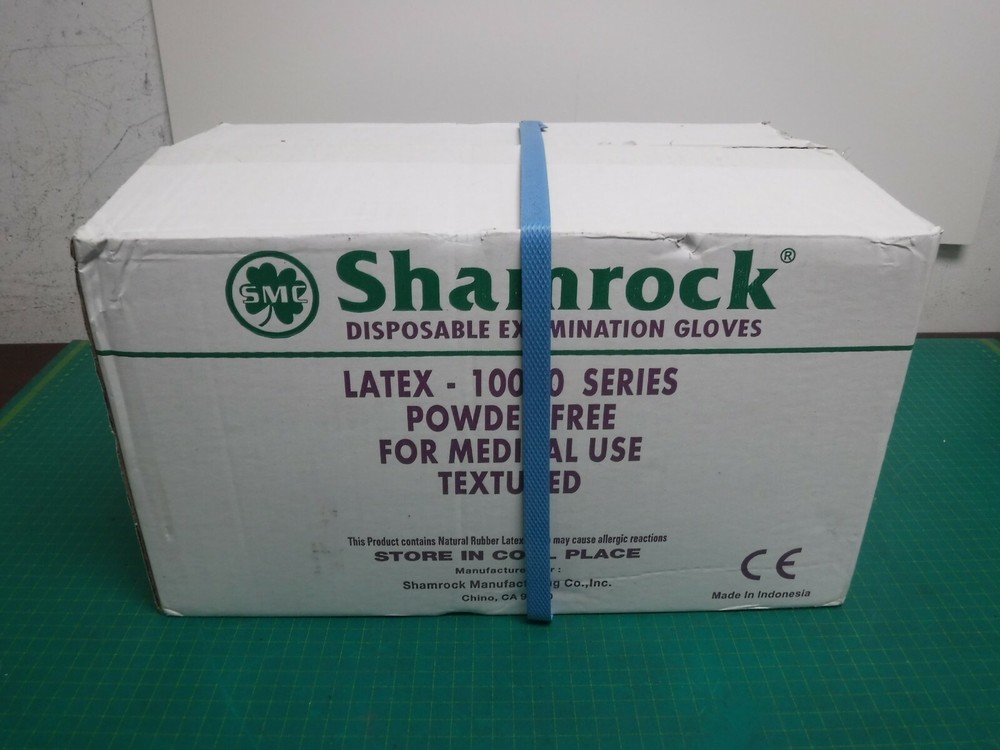Shamrock Latex Disposable Examination Gloves – 1 Case of 1000 Gloves (MEDIUM)