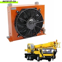 New AH1012T-CA DC12V Industrial Hydraulic Oil Cooler 100L/min Flow Fan Radiator