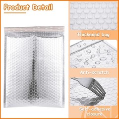 MUXHEL 25Pcs Thermal Bubble Mailer 9.5″ x 11″, 9.5 x 11 inch, Silver