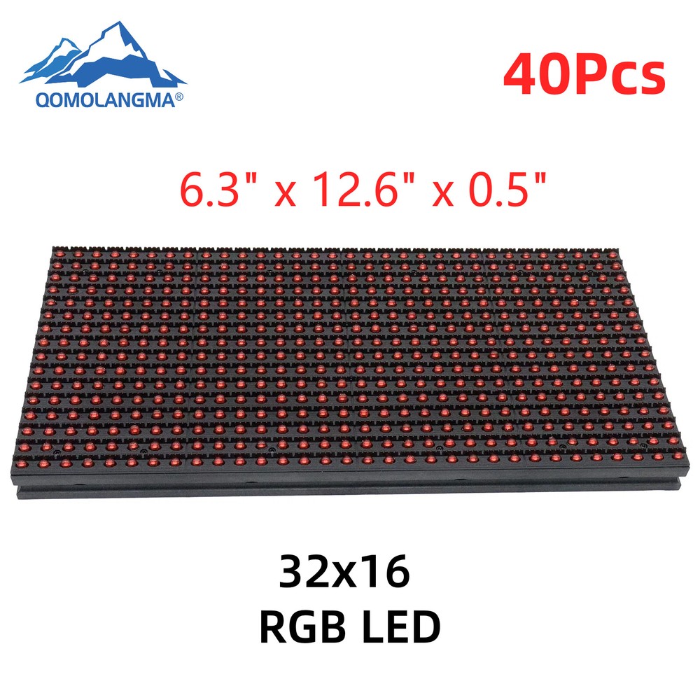 40pcs/pack 6.3″ × 12.6″ × 0.5″ RED LED Display P10 Dot Matrix Module Red Sign