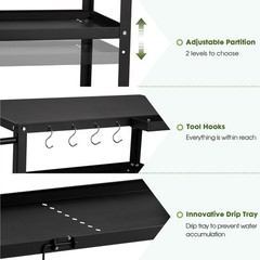Outdoor Grill Cart Table,Indoor and Outdoor Pizza Oven Table,with 4 Movable T…