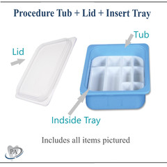 Dental Procedure Tub, Insert Tray Tub Lid Cover, Operation Tubs, 3Pcs Set
