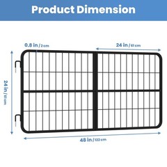 48″×24″ Carbon Stell Horse Stall Gate Two-Way Steel Stall Door for Barn &Horse