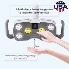 Dental Chair LED Oral Light Dual-Color LCD Display (2 Yellow + 4 White) Sensor