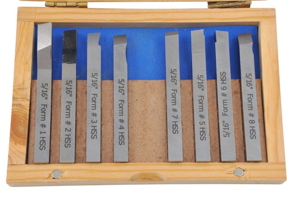5/16 X 3-1/8″ 8 PIECE HIGH SPEED STEEL LATHE TURNING TOOL SET (2006-9024)