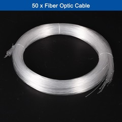 50 x 9.8ft PMMA Mixed Fiber Optic Cable Strands 0.04″ Side Glow LED Illumination