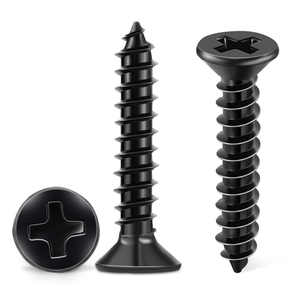 100 PCS 8 X 1-1/2 Inch Black Oxide Phillips Wood Screws Stainless Steel