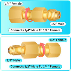 Brass R134A R12 R22 Tank Vacuum Pump Adapters Valve Remover for AC Charging