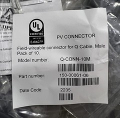 Enphase Q-CONN-10M Field Wireable Male Q Connector (10PK)