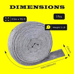Steel Wool Grade 0 – 5 LB roll FINE Grade, Jumbo Roll, Multi Purpose. Excellent!