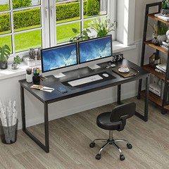 Computer Desk 55″ Large Laptop PC Study Writing Table Simple Office Desk Black