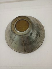 Vintage farmhouse Primitive Galvanized Steel MILK STRAINER 9.5 W X 5″ T