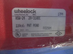 NIB WHEELOCK/EATON REMOTE FIRE ALARM HSW-24-FR 0.190-0.280A 20-31VDC W/STROBE 1
