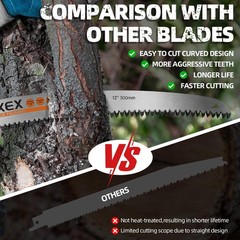 ALEXEX 6Pcs 12″ Japanese Teeth Reciprocating Saw Blades 12 Inch 6TPI, Silver