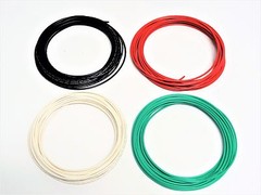 16 GAUGE WIRE WHITE GREEN RED BLACK PRIMARY AWG STRANDED COPPER POWER 50′ FT EA