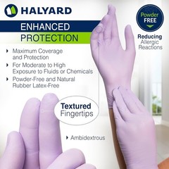 Halyard 52817 Lavender Nitrile Exam Gloves Small 3.1 Mil Case of 2500 Disposable