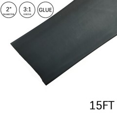 3:1 Heat Shrink Tube – 2″ Black Dual Wall Marine Adhesive Glue Lined Waterproof