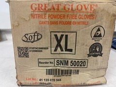 CASE OF 950 Great Glove Soft Nitrile Exam Powder Free Gloves XL SNM50020