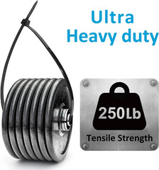 Heavy Duty 18 inch Large Zip Ties 50-PK, 180lbs, Indoor/Outdoor Use, NEW (8E)