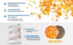 100 Gram Desiccant Pack, Indicating Silica Gel Packet,Gun Safe Moisture Absorber
