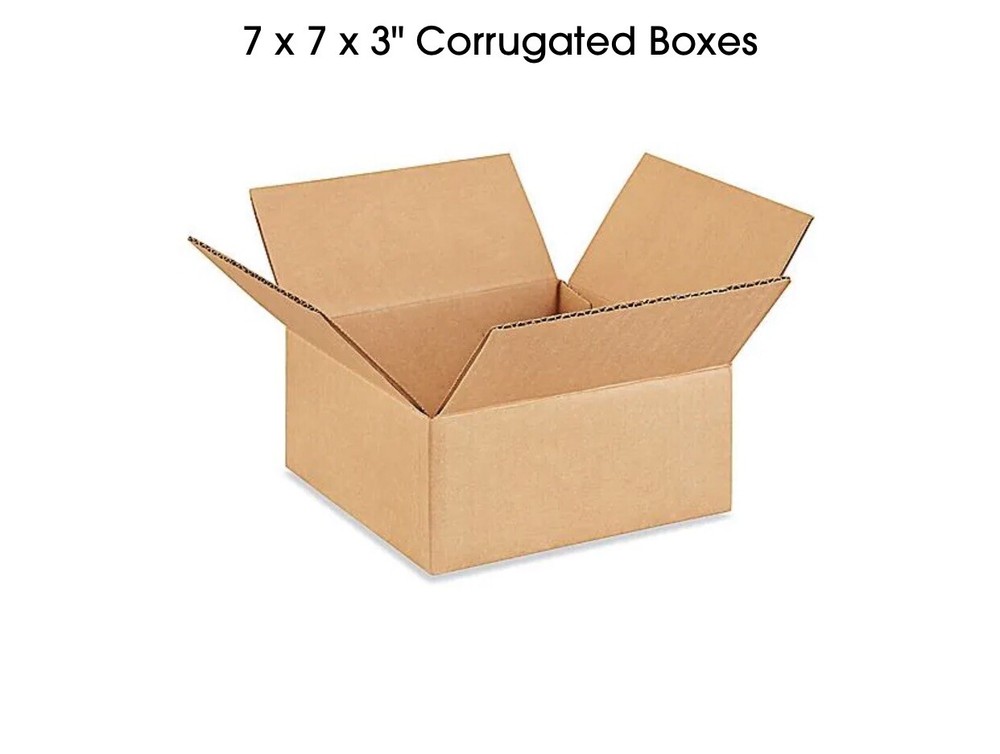 7 x 7 x 3” corrugated boxes fast shipping