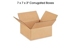7 x 7 x 3” corrugated boxes fast shipping