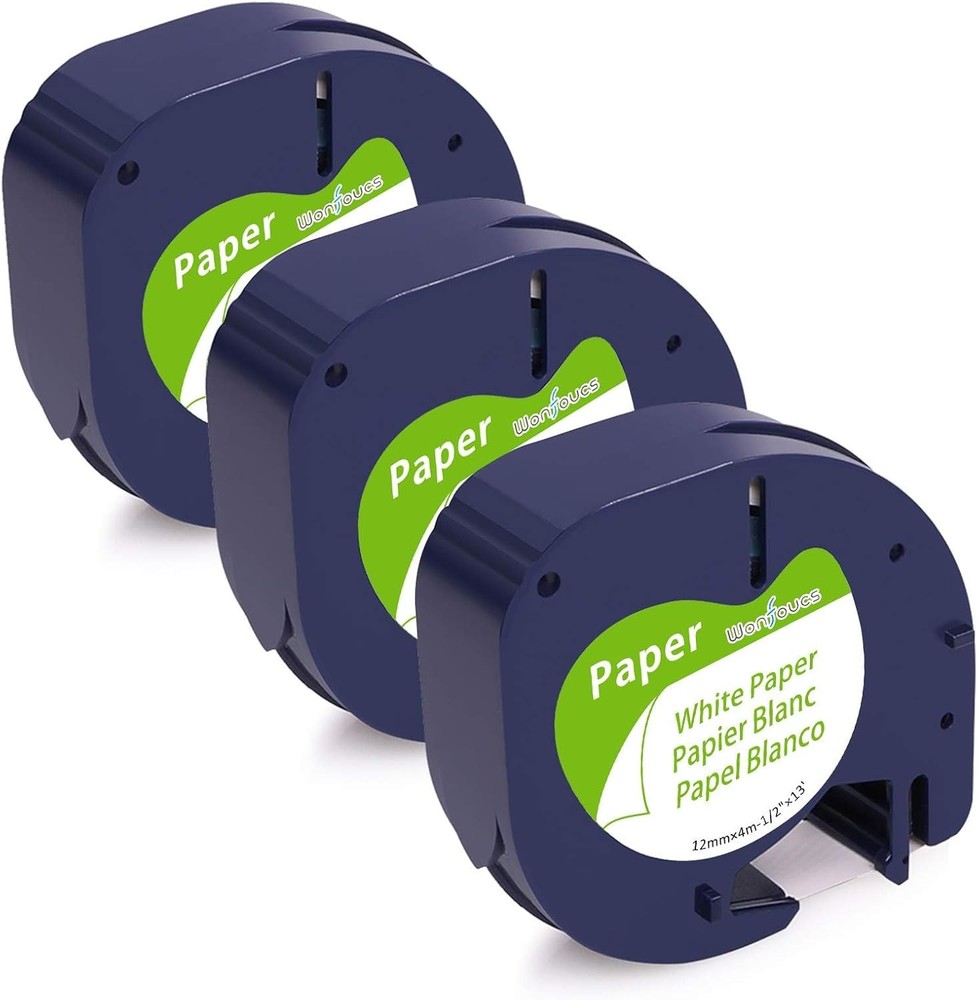 3PK 91330 White Paper Refills for DYMO LetraTag LT100T/100H Label Tape 1/2″x13′