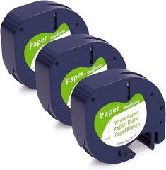 3PK 91330 White Paper Refills for DYMO LetraTag LT100T/100H Label Tape 1/2″x13′