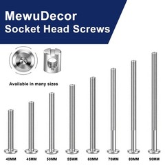 M6 x 60mm Flat Head Socket Head Screw Furniture Bolts and Barrel Nuts, with A…