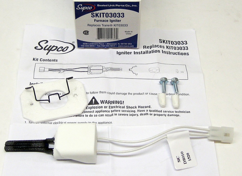 Furnace Hot Surface Ignitor for Trane KIT-3033 KIT03033 Roof Top Units