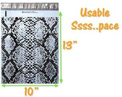 Snakeskin Poly Mailers, 10×13″ Shipping Mailers, Self Seal, Custom Mail bags
