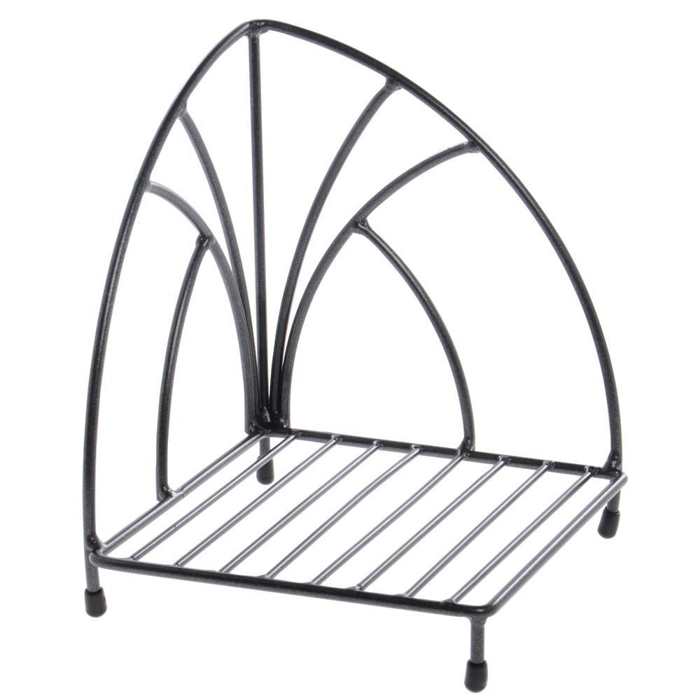 HUBERT Napkin and Plate Organizer Holder Flint Wire – 6 1/4″L x 6 1/4″W x 8″H