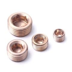 5pcs 1/8″ 1/4″ 3/8″ 1/2″ NPT Brass Internal Hex Thread Socket Pipe Plug