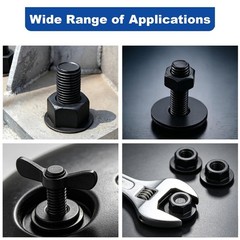 100Pcs 1/4″ X 1″ Flat Washers, 304 Stainless Steel Fender Washers, Black Finish,
