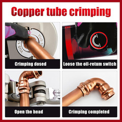 Propress Tool, Hydraulic Pipe Crimping Tool with 1/2, 3/4, 1 Inch Jaw for Copper