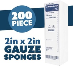 Non-Woven Gauze Sponges, Gauze Pads, Non Sterile, 2″ X 2″ 4-Ply, 200/Pack
