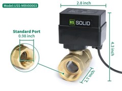 U.S. Solid Motorized Ball Valve with Indicator Lights 1 in Brass 9-36V N/O