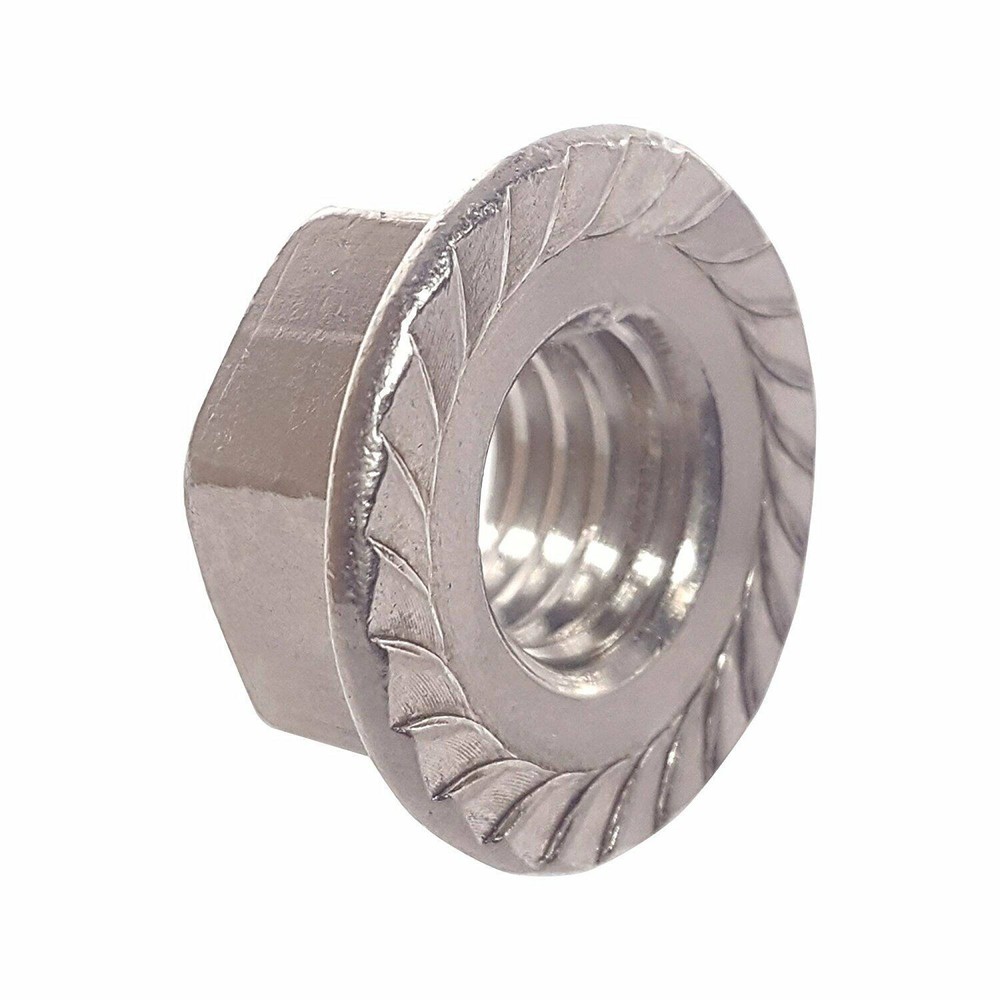 M6-1.0 – Class 8 Serrated Hex Flange Nuts DIN 6923 Zinc RoHS CR+3(Choose qty)
