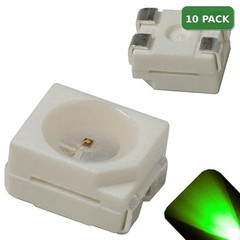 10 x LED PLCC4 1210 3528 Pure Green SMD LEDs Light Super Ultra Bright RC PLCC-4