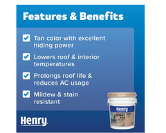 Henry 288 Solar-Flex Tan Acrylic Elastomeric Reflective Roof Coating 4.75 Gal