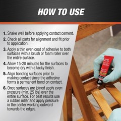 Permanent Bond Contact Cement for Wood and Plastic, 0.67 Oz, Water Resistant