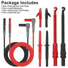8in1 Multimeter Automotive Test Leads Kit 4mm Wire Piercing Clip Test Probe Plug