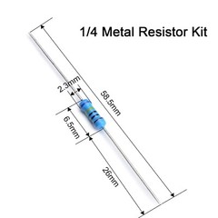 1350 Pcs Resistor Kit 0 Ohm-5.6M Ohm 50 Value with 1% 1/4W Metal Film Resistors