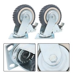 4PCS Heavy Duty Swivel Caster Fixed Wheel with Brake Set 6 inch Caster Wheels