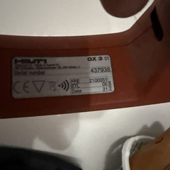 Hilti GX 3 Powder Actuated Tool, Model GX 3, MPN GX 3