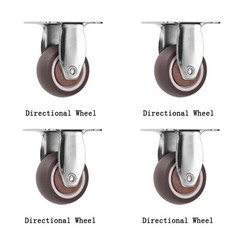 4PCS Swivel Caster Wheels Heavy Duty Furniture Castors with Brake Silent Roll